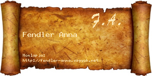 Fendler Anna névjegykártya