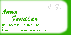 anna fendler business card